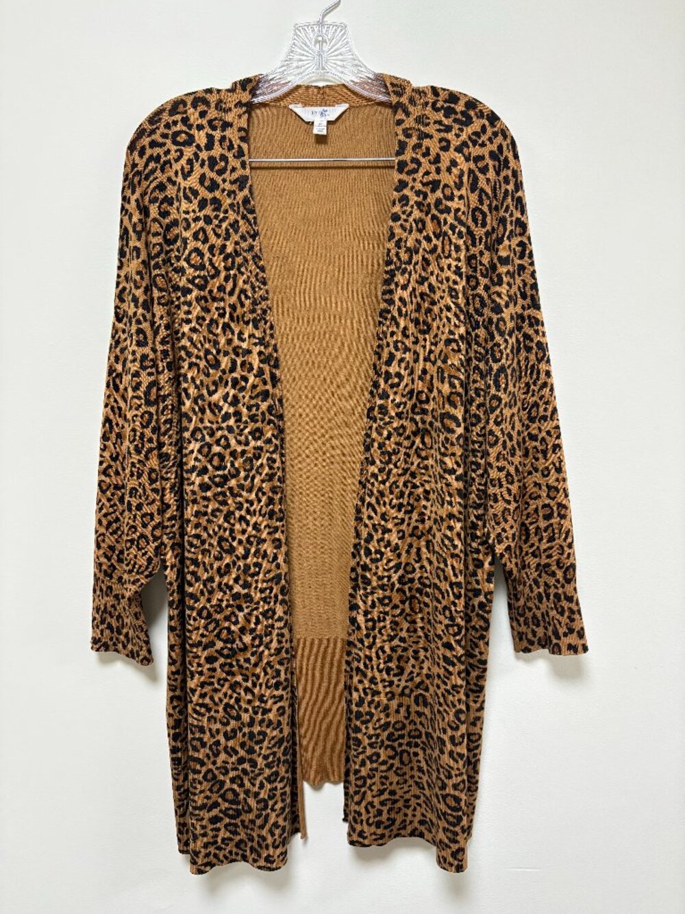 Terra & Sky Leopard Print Long Cardigan Sweater